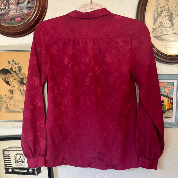 Berry Printed Jacquard Button Up Collared Shirt - Picture 3 of 4